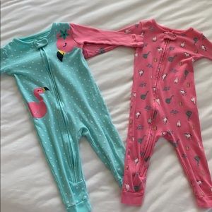Summer one piece jammies! 2 pairs.